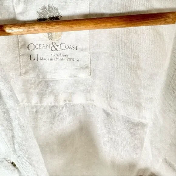 Ocean & Coast White Linen Button Down - Picture 14 of 14